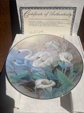 Lena Liu (W.S. George) “The Swans”Decorative Plate with COA